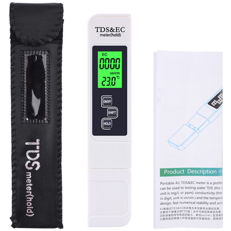 

Herramienta 3-en-1 de multiples funciones de detector de agua calidad portatil TDS pluma Tester Medidor de CE precisa medicion de calidad del agua,