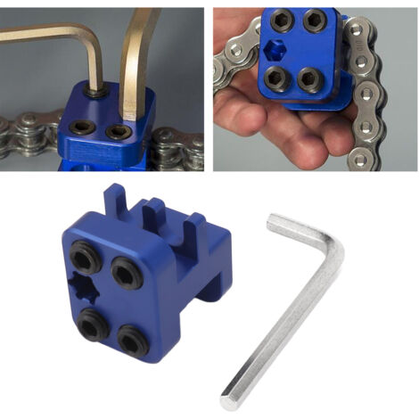 【Herramienta maestra para prensar cadenas】 Herramienta de aluminio para prensar cadenas 520, 525 y 530: prensado sencillo de placas laterales para reparaciones de motocicletas.