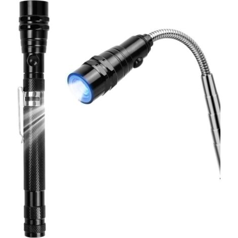 Herramienta magnética telescópica con LED, herramienta de agarre magnético telescópico con LED, herramienta de recogida magnética telescópica, dispositivo inusual y útil, regalo original para hombres