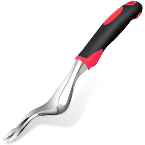 Herramienta manual para desherbar el jardín, herramienta extractora de malezas con mango de goma, horquillas en forma de V, desherbadores manuales, cuidado del césped, herramientas para desherbar