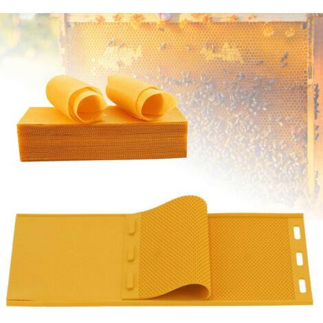 Herramienta manual para estampar láminas de cera estampada para colmenas, material de caucho amarillo, 5,4 mm, 2 piezas, dimensiones 42 x 23 cm, suministros para apicultura casera.