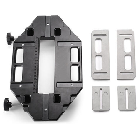 Herramienta multifuncional para abrir agujeros de bisagras de puertas de madera, con guía de posicionamiento y herramienta de corte para trabajos de carpintería.
