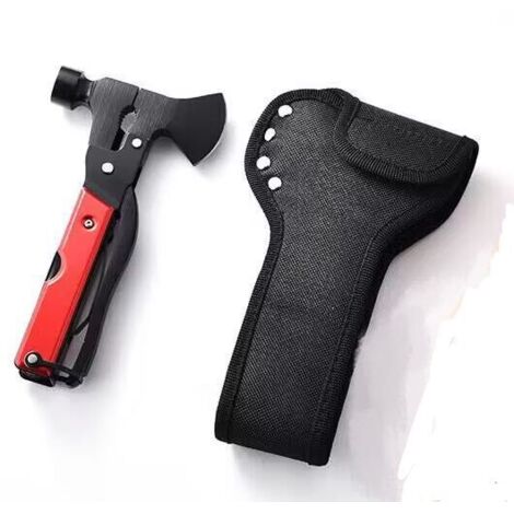 Herramienta multiusos para acampar, calcetines para hombre, regalos de Navidad para papá, esposo, novio, herramienta multiusos 16 en 1 para acampar con hacha, martillo, alicates, cuchillo y abridor de