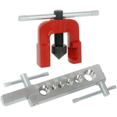 Herramienta para abocardar líneas de freno, calibre de un solo orificio, herramienta de tubería de latón, matrices métricas de 6 pulgadas para reparación de líneas de freno de automóviles (juego de