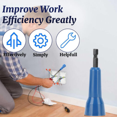Herramienta para retorcerlos cables - Mandril de 1/4 de pulgada - Compatible con la mayoría de conectores y taladros - Material de acero ABS y CRV