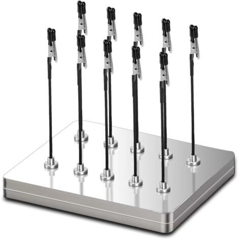 Herramienta profesional de tercera mano con base magnética. 10 pinzas de cocodrilo flexibles, ideales para auxiliares de soldadura.