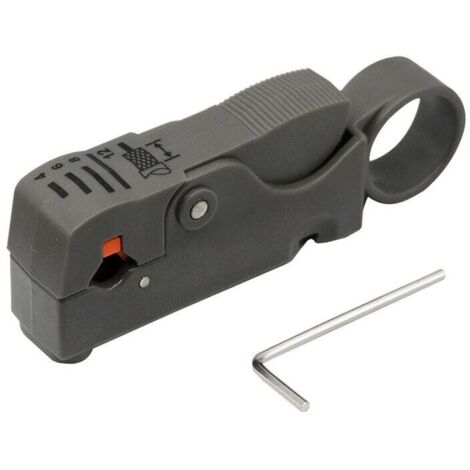 Herramienta rotatoria KZQ para pelar cables coaxiales (una pieza). Herramienta para pelar cables coaxiales RG6, RG59/62 y RG58.