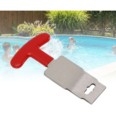 Herramienta SP1419 de acero inoxidable para extraer tapones de piscinas con mango ergonómico para la extracción de chorros y el mantenimiento de spas.