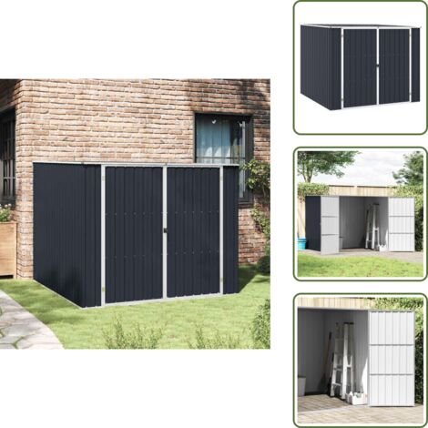 Herramientas al aire libre - vidaXL Cobertizo de jardín acero galvanizado antracita 195x198x159 cm - Protección contra el clima