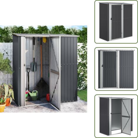 Herramientas al aire libre - vidaXL Cobertizo jardín acero galvanizado antracita 180,5x97x209,5 cm - Caseta galvanizada