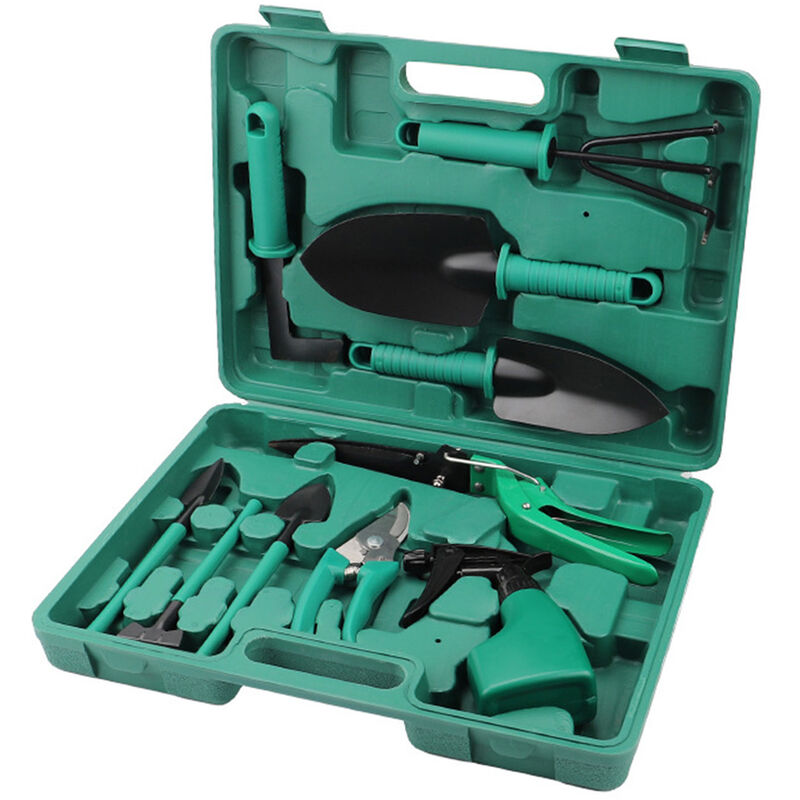 

Herramientas de jardin Set 10 piezas de acero inoxidable Kit de herramientas de jardin con la realizacion de los regalos de la caja de servicio