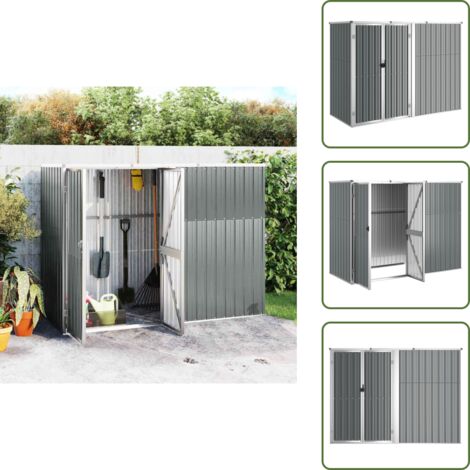 Herramientas de jardín - vidaXL Cobertizo herramientas jardín acero galvanizado 225x89x161 - Cobertizo galvanizado