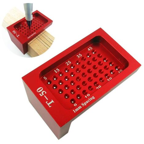 Herramientas de precisión para trabajar la madera, herramienta de medición de agujeros de aleación de aluminio, regla de posicionamiento de agujeros métricos, herramienta de marcado tipo T, herramient