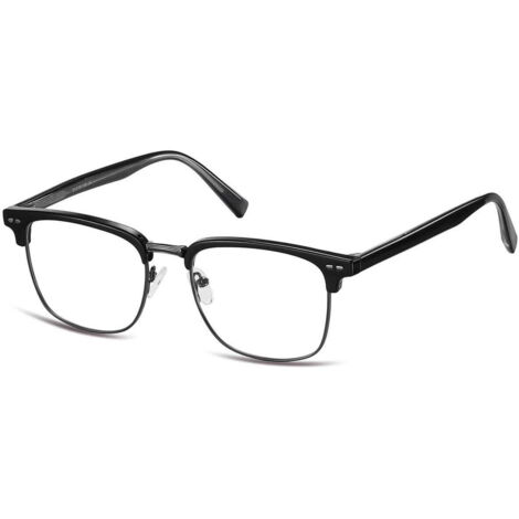 Herren-Computerbrille aus Aluminium mit klaren Gläsern, BLAUES LICHT, schwarz 25125