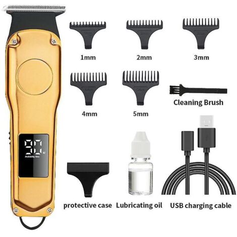 Herrenhaarschneider, professioneller Elektrorasierer, Herrenhaartrimmer, Finish-Trimmer, Haar- und Bartschneideset (9-teilig/USB/Kabel)