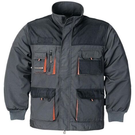 Herrenjacke Größe 56 dunkelgrau/schwarz/orange