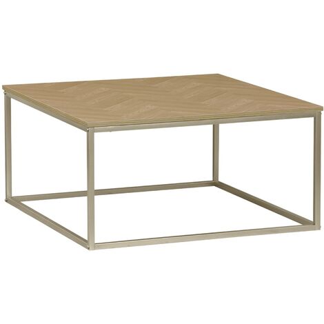 Herringbone square coffee table Natural 80x80x40 cm - Budapest