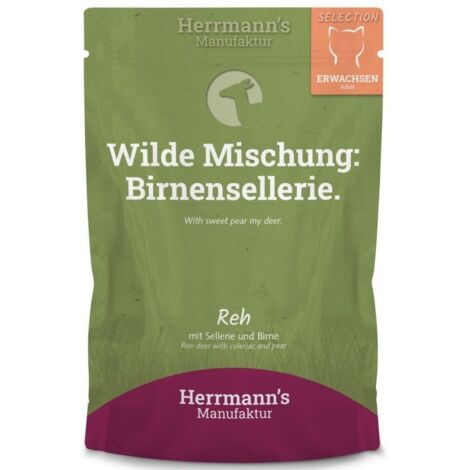 Herrmann's Selection Katzenfutter  Bio-Nassfutter für Katzen  100g Beutel – Hirschfleisch 100g