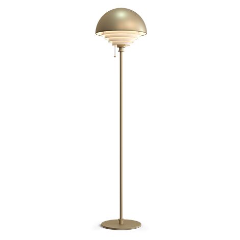 herstal Lampadaire Laiton, Abat-jour Interrupteur 1x E27