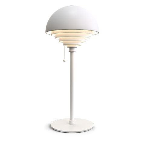 herstal Lampe de table blanche, abat-jour à interrupteur 1x E27