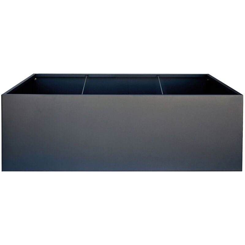 Herstera - Garden Jardinière en métal Cube Anthracite 150x100x50