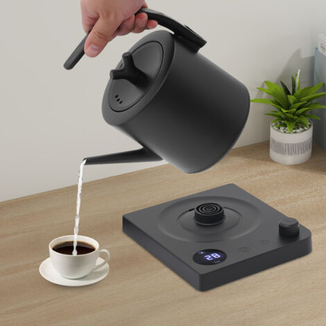 Hervidor de acero inoxidable con control de temperatura, hervidor eléctrico de 1 litro y 1000 vatios, base giratoria de 360 grados y apagado automático para proteger contra el sobrecalentamiento.