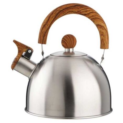 Hervidor de acero inoxidable Fischio con mango de madera L.2,5 Eva