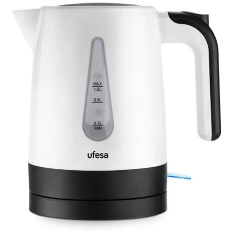 Hervidor de Agua 1L 1200W UFESA CANYON Negro, Blanco