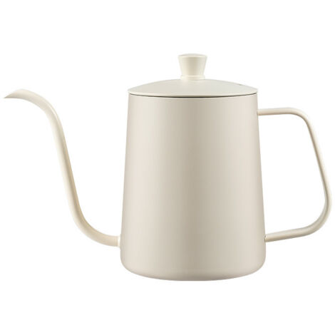 Hervidor de agua con filtro, cafetera de cuello de cisne con tapa, cafetera de acero inoxidable con boquilla larga y estrecha, hervidor de agua con filtro, tetera con filtro (600 ml con tapa graduada)