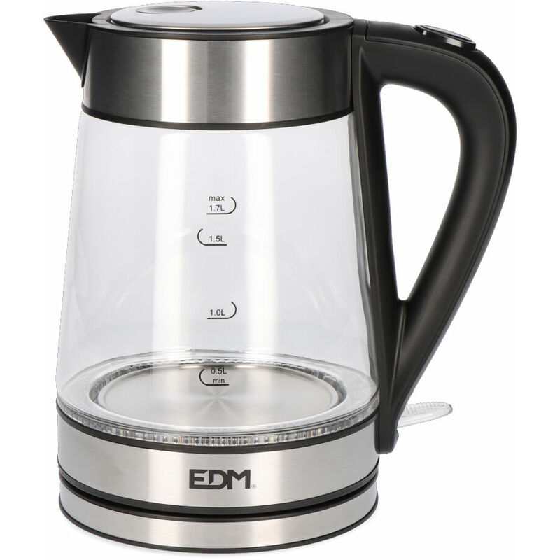 EDM - hervidor de agua de cristal + acero inox 1,7 litros 1850 - 2200W