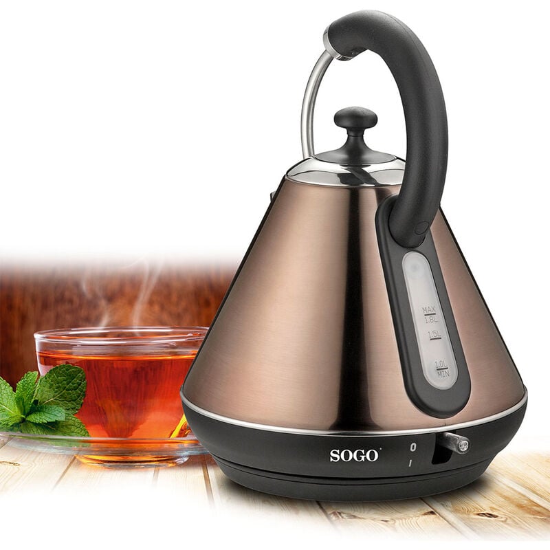 

Hervidor de Agua Vintage inalámbrico, 2200 W, 1.8 litros - Cobre