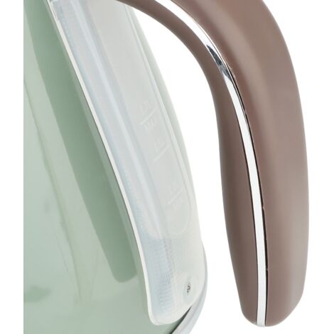 Hervidor de estilo retro, 1700 ml, acero inoxidable 304, base giratoria 360°, triple protección con apagado automático, para el hogar y el té.
