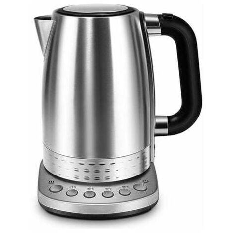 Hervidor eléctrico de 1,7 l, inteligente para té y café, con control de temperatura, función de mantenimiento del calor y protección contra ebullición en seco, plateado
