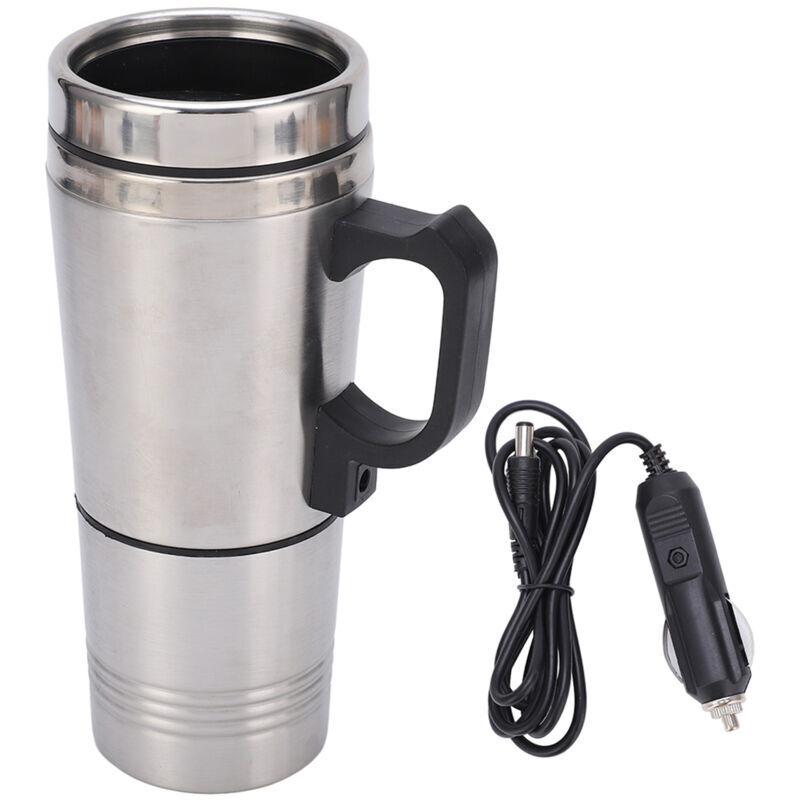 Xisrens Schwarz Hervidor Eléctrico De Acero Inoxidable Eosnow Para Coche, 350/150 Ml, Para Café, Té, Termo Y Taza Calentadora De Agua, 12 V