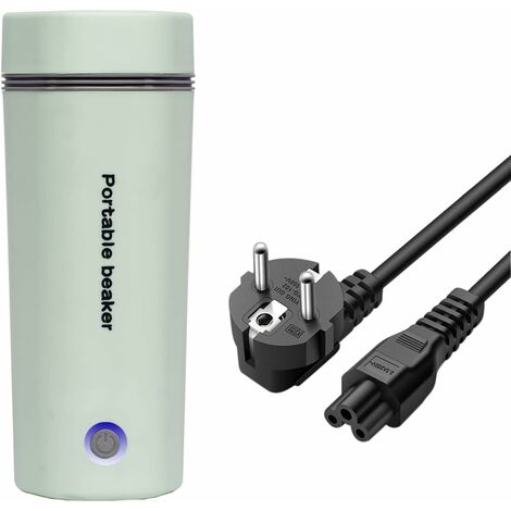 Hervidor eléctrico de viaje 450ml 3 en 1 Mini tetera con revestimiento de acero inoxidable 304 220V 300W Apagado automático Verde claro