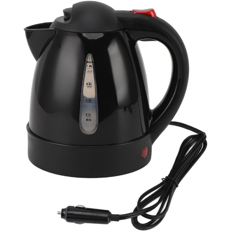 Xisrens Schwarz Hervidor Eléctrico Portátil Eosnow De 250 W Para Coche Con Enchufe Para Encendedor, 24 V, Para Camión, Agua Caliente Para Té Y Café, Apagado Automático, 1000 Ml, Color Negro
