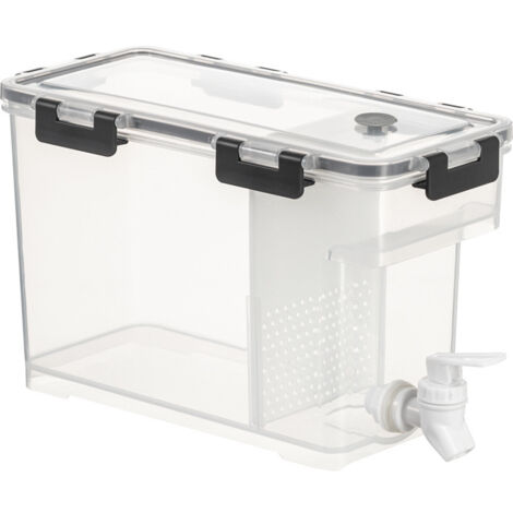 Hervidor frío con grifo - Tetera de frutas para refrigerador de 4 litros, cubo de limonada, tetera de frutas para refrigerador, dispensador de bebidas congeladas de gran capacidad para acampar, hogar