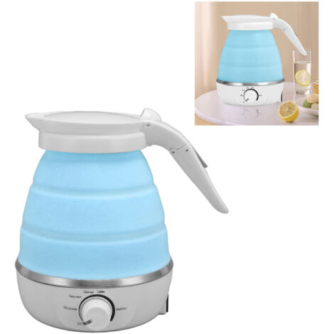 Hervidor plegable de silicona de 850 W con capacidad de 600 ml y función de apagado automático, ideal para viajes, acampadas y hoteles.