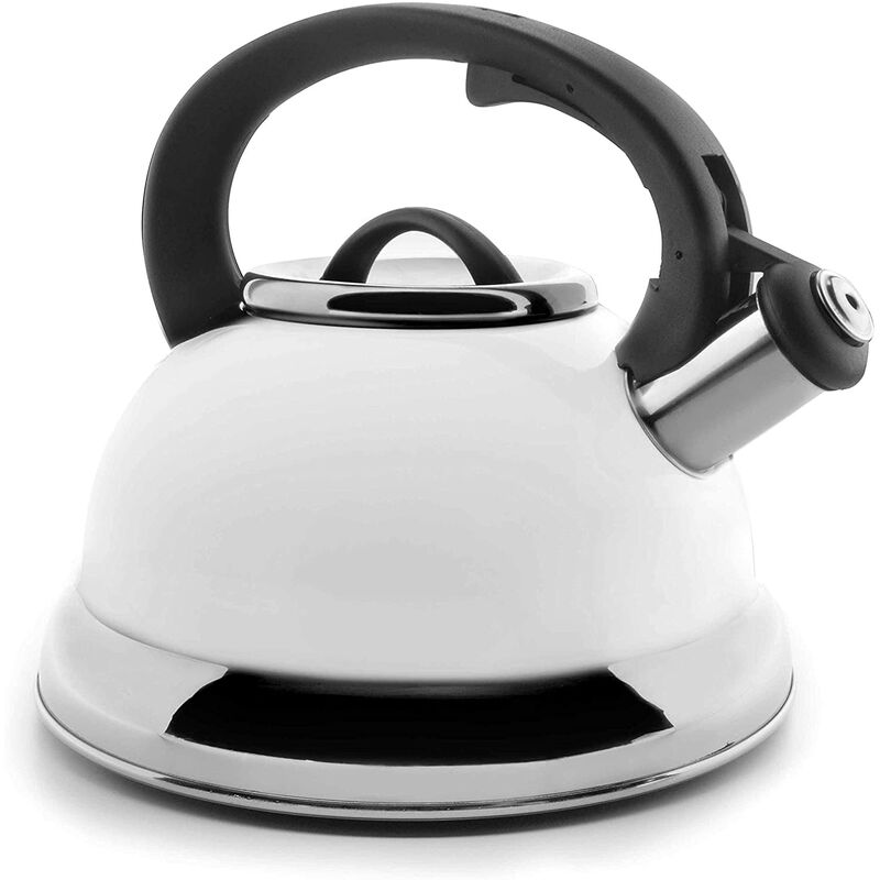 Lacor - 68643 - Hervidor Silbante 2,5Litro - Blanco. Apto para cocina de inducción