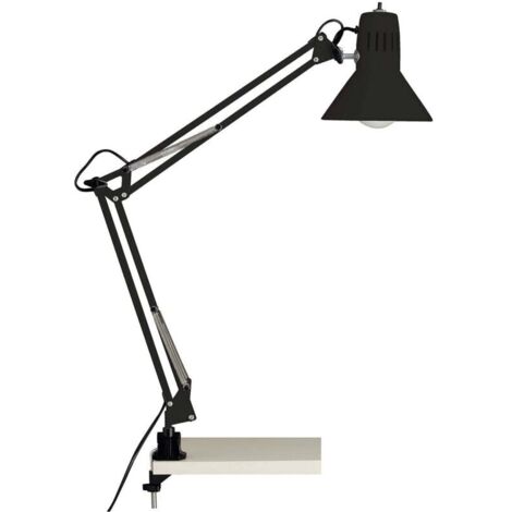 Hervorragende Lampe, Hobby Schreibtischlampe aus schwarzem Metall, 1x A60, E27, 40W, Standardglühbirne (nicht enthalten), A++