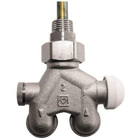 Herz Vanne thermostatique angulaire quatre voies deux tuyaux