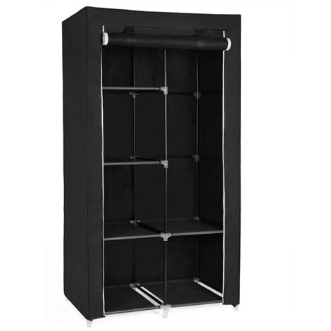 Herzberg HG-8010: Kleiderschrank - Klein Schwarz