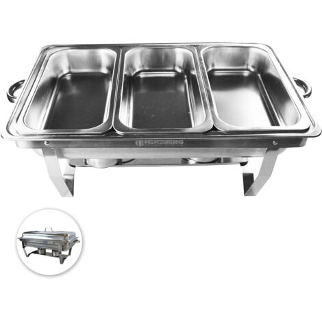 Herzberg HG-8022-3 : Poêle à Frire en Acier Inoxydable - 3 Pièces 1/3 de la Casserole