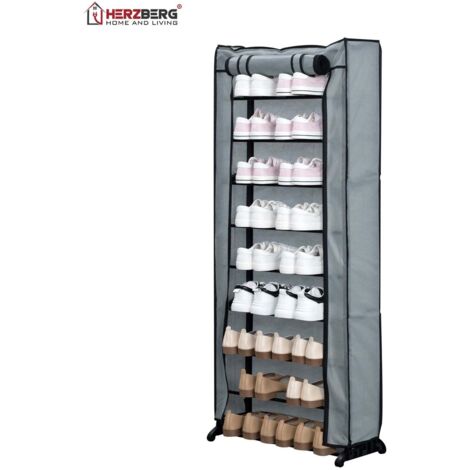 Herzberg hg 8076 petit organisateur de porte chaussures a 9 niveaux gris