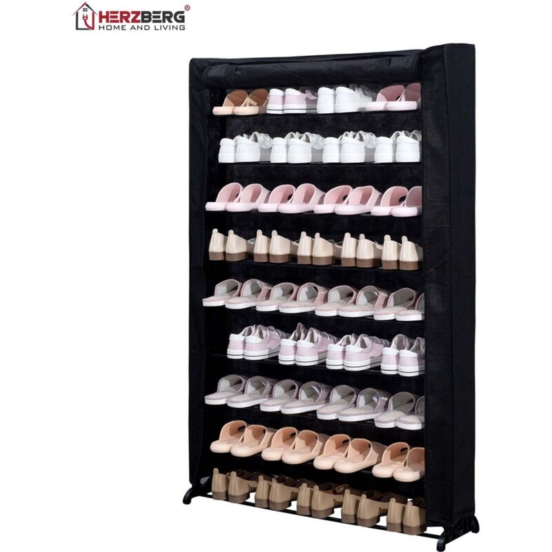 Herzberg hg 8077 organisateur de porte chaussures a 9 niveaux noire