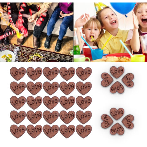 【Herzdekorationen】Set mit 100 handgefertigten Vintage-Buchsbaumdekorationen für Hochzeiten, Geburtstage und Partys
