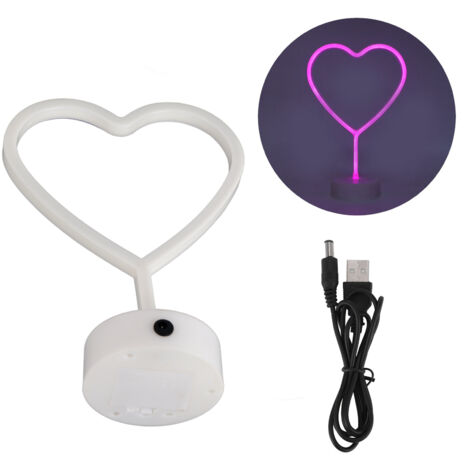 Herzförmige LED-Neonleuchte, innovative Schreibtischlampe für Partydekoration, rosa Geburtstagsgeschenk