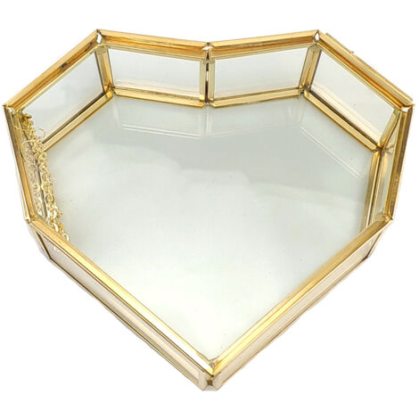 Herzförmige Schmuckschatulle aus Glas – Ringkästchen und multifunktionaler Präsentationsständer