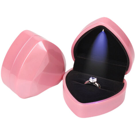 Herzförmige Schmuckschatulle mit LED-Beleuchtung – Ringbox, Geburtstagsgeschenk