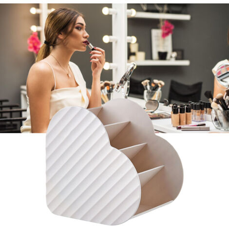 Herzförmiger Make-up-Organizer mit 4 Fächern, weiß